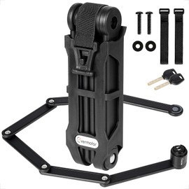 evermotor Bicycle Folding Lock with Bracket, 85 cm Long, High Security Hardened Steel Lock Foldable Lock for E-Bike E-Scooter Motorcycle