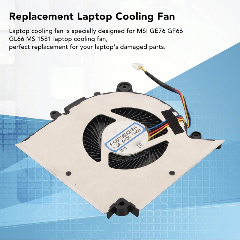 Laptop Cooling Fan Replacement 4 Pin Power Connector Compatible for