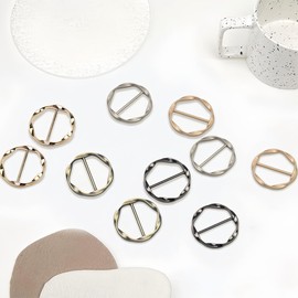 IBXWMNG Pack of 6 Metal T Shirt Clips, Scarf Ring Clip, Buckle Clothing Corner Button, Round Circle Clip Buckle Clothing Ring Wrap Holder, Girls' Clothing Corner Button