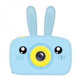 Kik_1080P Cute Bunny Soft Silicone Shell Digital Video Camera for Kids with Built-In Games X9C for Children Kid Party Outdoor and Indoor Play (Blue) - Color: Pink