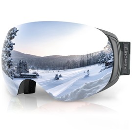 [Findway] Ski Goggles, Double-layer Magnetic Snow Goggles, Snowboard Goggles, Frameless OTG Wide Field of View, Double Layer, Detachable Spherical Lens, Compatible with Glasses, Helmet Compatible, Breathable, Windproof, Snowproof, Fogging, UV Protection,