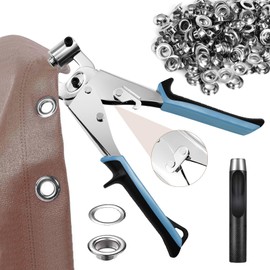 Eyelet Pliers Set Professional Eyelet Pliers Set with 400 10 mm Eyelets, Magnetic Eyelet Press with Hole Punch, Stainless Steel Magnetic Eyelet Punch for Leather Tarpaulin Fabrics and Belts