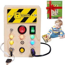 AUERQXZ Juguetes Sensoriales Montessori con 6 interruptores de luz LED,Juguetes Didacticos Sensorial para Niños con TDAH y Autismo,Juegos Educativos para niños de 1 a 2 años.