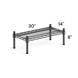 Mix.Home 14" x 30" x 8" Black Wire Dunnage Rack, Heavy-Duty Adjustable Storage Rack, Commercial-Grade Shelving Unit for Kitchen, Garage, or Warehouse, Wire Shelving Unit, 1 Tier Storage Shelf