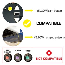 Yellow Learn Button Compatible with Sears Craftsman Chamberlain Liftmaster 891LM 893LM 950ESTD 953ESTD Security+ 2.0 Garage Door Opener Remote Control