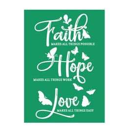 JAJADO Faith Love Family Self Adhesive Stencil Reusable Silk Screen Stencil Motivational Saying Inspirational Stencil for Painting on Wood/Mug/Clothing/Office/School/Home Decor Craft Project 8.5x11“
