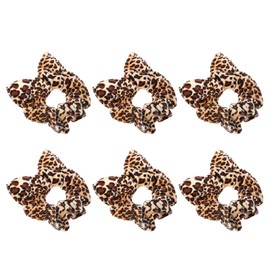 Baluue 6pcs Leopard Scrunchies for Women Ponytail Holders Hair Ties Hair Bands for Daily Use Versatile Accessories for Ponytails Wrist Wear