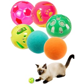 HEUHAI 6-Pack Cat Toys for Cats and Kittens, Silly Leap (1.5'', Economy Cat Toy Set)