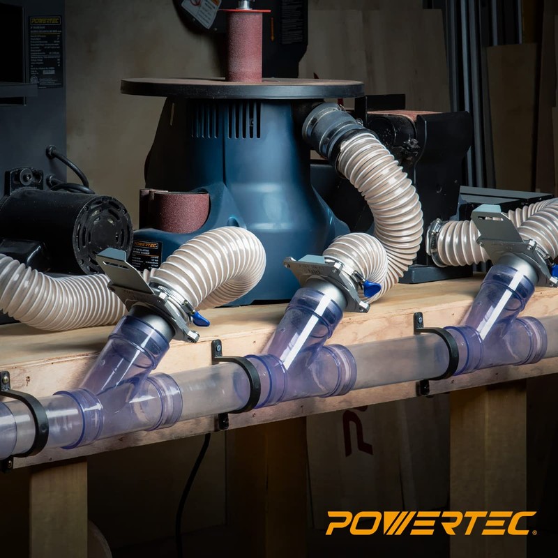 POWERTEC 70325 Blast Gate 2-1/2 Inch, w/Anti Clog and Air