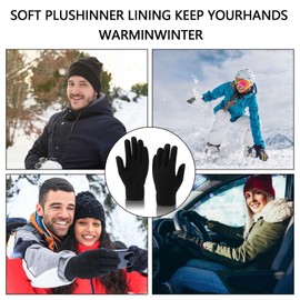 HOOPOE Gloves Black, Pack of 2 Winter Gloves, Men, Women, Gloves, Winter, Thermal Gloves for Winter Sports, Outdoor
