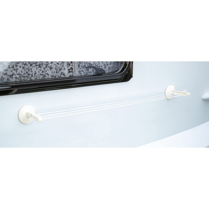 cartrend Caravan Washing Line with 2 Suction Cups Extendable for