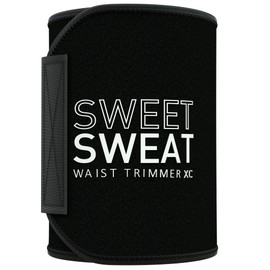 Sweet Sweat Waist Trimmer 'Xtra-Coverage' Belt | Premium Waist Trainer with more Torso Coverage for a Better Sweat! (XX-Large) Black
