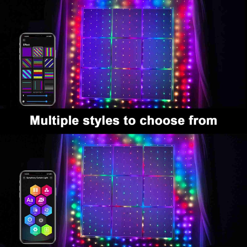 Curtain Light 400 LEDs 2*2m Programming BT Smart Curtain Lights