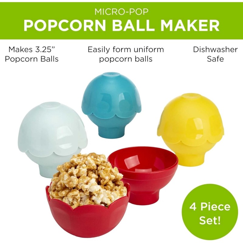 Ecolution Popcorn Ball Maker Set | 4-Piece | BPA-Free |