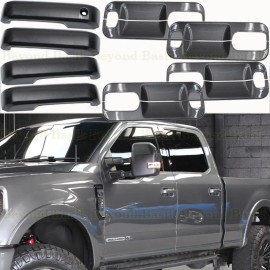 Torox 2021-2022 Ford F250 4 Door Handle COVERS NoSmrt+Door Bowls M7 CARBONIZED GRAY