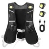 JOHNBOLIN LED Running Vest Men,Hydration Vest Women,Reflective Running Vests LED