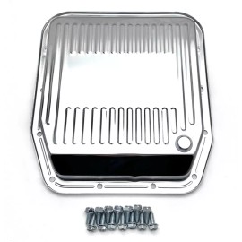 SPP 1980-1993 Ford A.O.D AOD Transmission Pan With Bolts Mustang F150 Steel Chrome