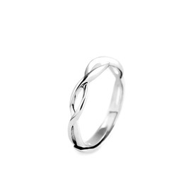 SUGARKITTEN LONDON Sterling Silver Infinity Eternity Love Twisted Knot Criss Cross Ring Unisex, Sterling Silver Rhodium, No Gemstone
