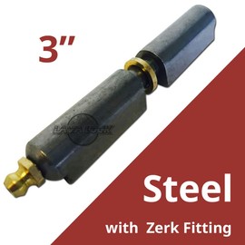 3 inch Steel Bullet Hinge with Zerk Grease Fitting and Bushing - Weld on for BBQ Smoker Pit Lid Door Tailgate Gate or Fence