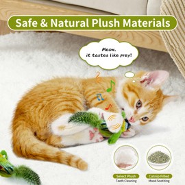 Aymxcls Cat Bird Toys with Cat Wand, Simulation Flying Birds Cat Toys Interactive with Feathers, Interactive Cat Toys for Indoor Kitty Kitten Exercise