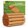 RELIANCER Wooden Garden Pathway,Outdoor Roll Out Cedar Straight Walkway,Patio Path