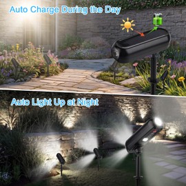 T-Sun Solar Spotlights Outdoor, Adjustable Solar Landscape Spotlights, Auto ON/Off IP65 Waterproof Solar Uplights for Trees, Garden, Pond, Yard, Pathway, Patio(White - 4 Pack)