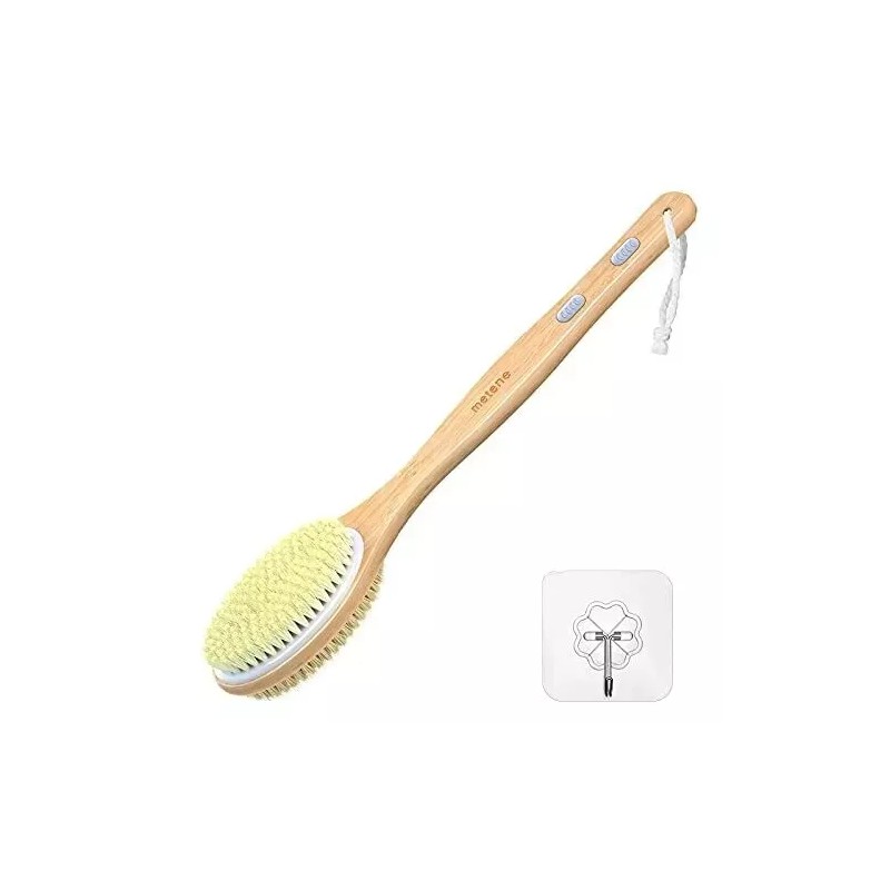 Metene Long Handle Body Brush Bamboo Dual-Sided Back Scrubber Shower