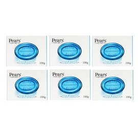 Pears Transparent Soap (100g) Pure and Gentle with Mint Extracts (Pack of 6)
