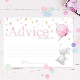 Baby Shower Advice To Mum 10 Cards Pink Watercolour Effect Rabbit Theme (BSGRAM10)