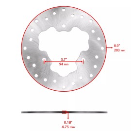 Caltric Rear Brake Disc Rotor w/ Pads fits Polaris Trail Blazer 330 2010 2011 2012 2013