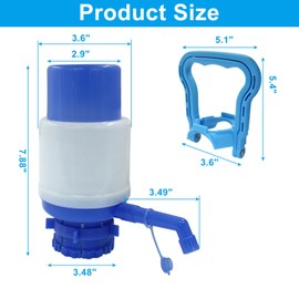 LifCratms Manual Drinking Water Pump, Hand Press Pump for 5 Gallon Bottle, with Water Bottle Handles