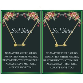 Soul Sister Necklace,BFF Necklace for 2,Two Interlocking Infinity Double Circle Necklace Sister Birthday Gift for Women Girls（Gold） (GOLD)