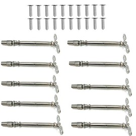 VOTOER Swageless Wall Toggle Turnbuckle Tensioner Stainless Steel Marine Grade T316 for 1/8" Cable Size (10 Packs)