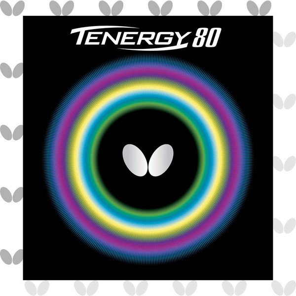 Butterfly 05930 Tenergy 80 Table Tennis Rubber, Soft Back, Tension (Spin), Red, Thick