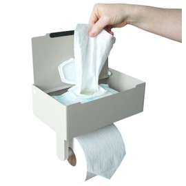 Storage Theory Wipe Holder Wall Mount 1 Pcs Beige - Peel and Stick Flushable Wipe, Toilet Paper Holder Bathroom Organizer