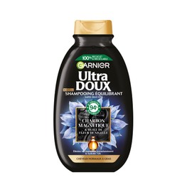 Garnier Ultra Doux Moisturising & Balancing Shampoo with Magnetic Charcoal & Black Cumin Blossom - For Normal to Oily Hair - 250ml