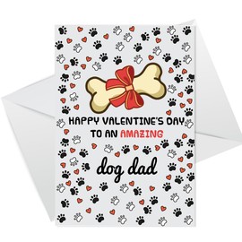 RED OCEAN Funny Valentines Day Card For Dog Dad, Best Dog Dad Card, Valentines Day Card From The Dog, Valentines Card For Dad, Dog Dad Card, Card For Him, Card From Pet