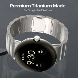 NeXStrix Titanium Magnetic Watch Band Compatible for Pixel Watch 3 45mm Bands,Titanium Metal Strap with Magnetic Buckle for Pixel Watch 45mm Accessory Replacement for Men Women