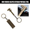 Brown Mini Vernier Calipers,Portable Metal Vernier Caliper Straight Tooth Keychain