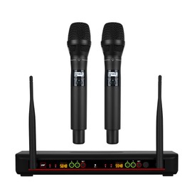 Doslnlya Wireless Microphone System with Bimetal Microphone, UHF Handheld Wireless Moving Coil Microphone, for Sing, Karaoke, Church, DJ, Party, Wedding,(GLXD92)