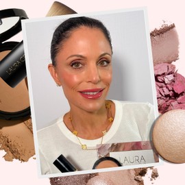 LAURA GELLER NEW YORK Baked Starter Kit - Full Coverage: Double Take Powder Foundation + Best of the Best Face Palette + Retractable Angled Kabuki Brush (07 Deep)