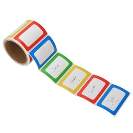 Name Tags - 200 Labels in Total - 3.5" x 2.5" - Colourful Plain Name Tags for Clothes, Bottles and Folders