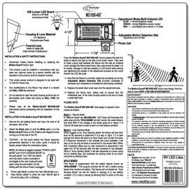 MOTION-GUARD, MG1000-450BA, RV Motion Sensor Light, 12 Volt, Exterior Mounted Motion Sensor Bright LED Porch Utility IP65 Flood Light with Battery Monitoring Sensor and EMI Suppression, USA Designed