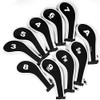 10pcs/Set Neoprene Zippered Long Neck Number Print Golf Iron Covers