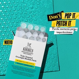 Kiehl’s - Truly Targeted Overnight Blemish Patch, Parches Hidrocoloides Formulados con Ácido Salicílico, Absorben Grasa y Reducen Imperfecciones en 2Hrs con Protección Nocturna Anti Brotes, 22 piezas