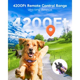 SLOPEHILL Dog Shock Collar,4200FT Dog Training Collar with Remote,IPX8 Waterproof E-Collar with Beep,Vibration,Shock,Flash Light,No Shock Mode,Electric Shock Collar for Small Medium Large Dog,Purple