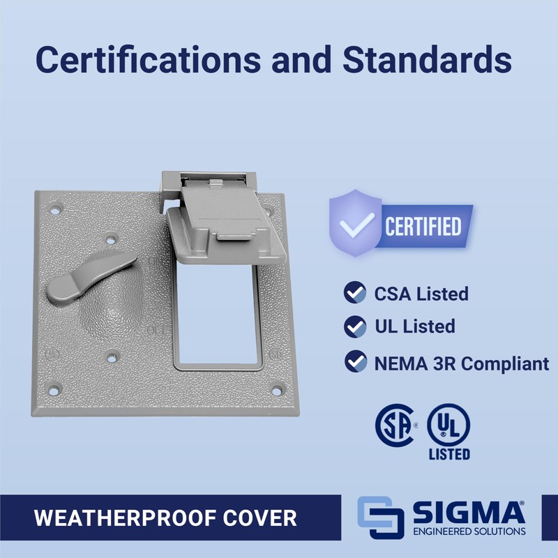 Sigma Engineered Solutions 14344 2-Gang Toggle Switch/GFCI Combination Weatherproof Cover,