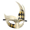 Coolwife Men's Masquerade Mask Vintage Venetian Checkered Musical Party Mardi