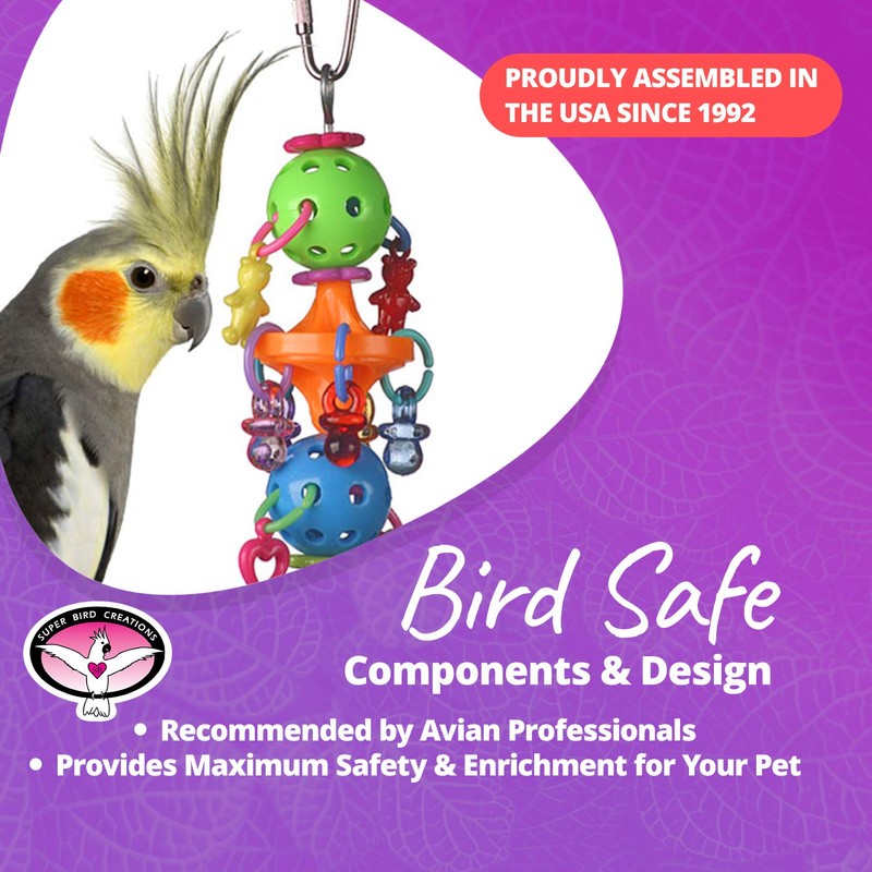 Super Bird Creations SB1083 Binky Bop Bird Toy - Engaging