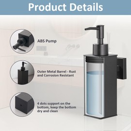 Kelirol Soap Dispenser Matte Black,Wall Mounted for Bathroom Kitchen and Hotel, Anti-Rust with Durable Aluminium